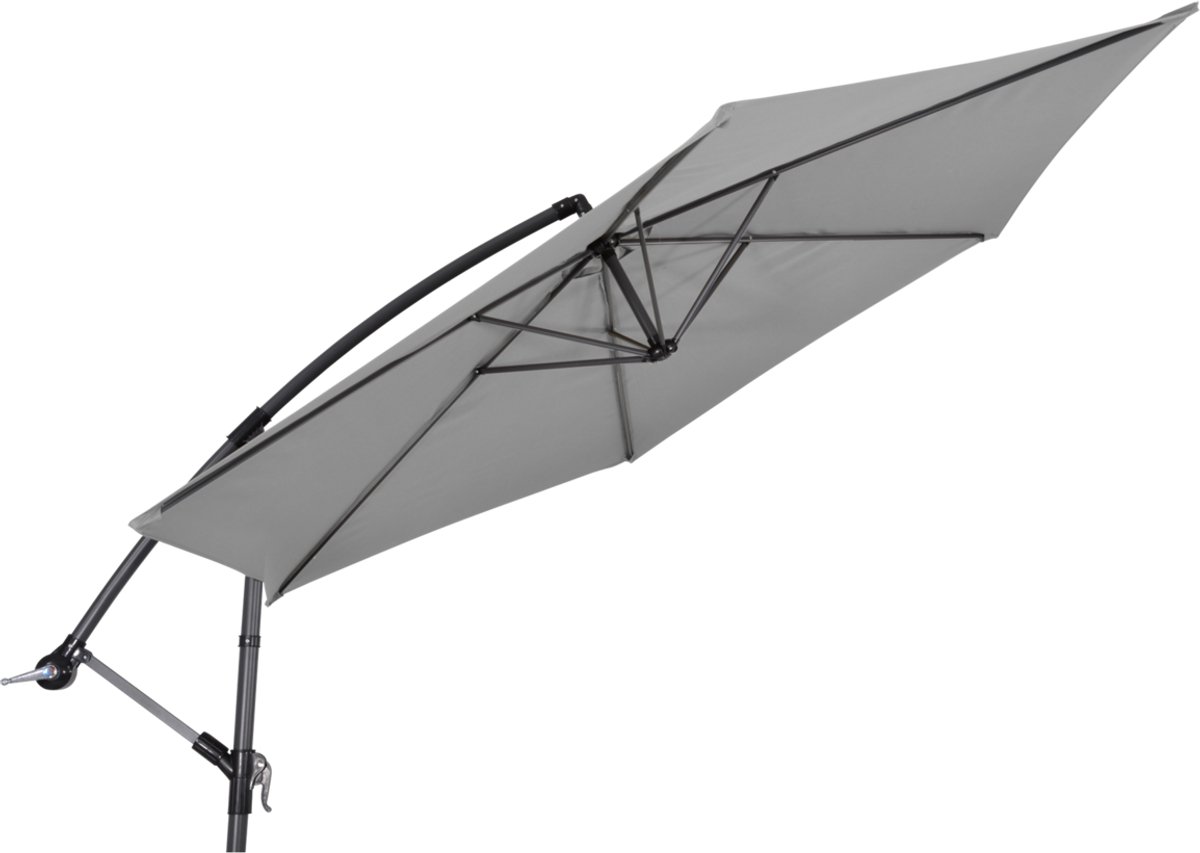 Zweefparasol Gemini - grijs - Diameter: 3m (8714365530134)