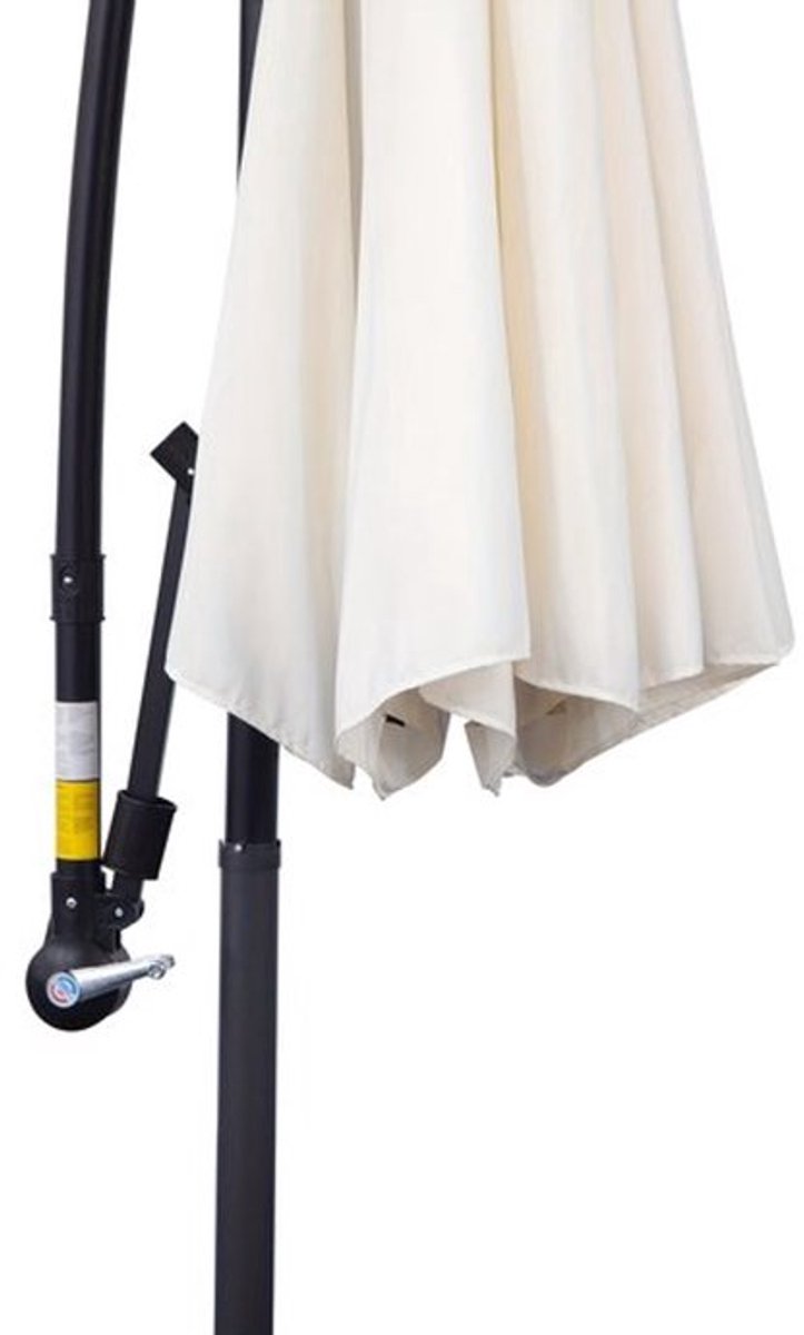 Zweefparasol - Hangparasol - Tuinparasol - Balkonparasol - Vrijhangende Parasol - Verstelbare Hoogte - Stalen Boogpaal - Wit Rechthoekig 300 cm (9113769753771)