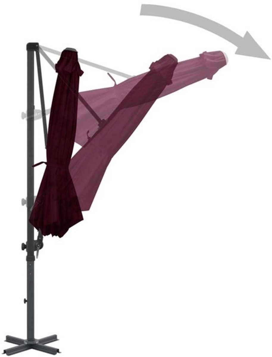 Zweefparasol - Hangparasol - Tuinparasol - Kantelbare Parasol - Balkonparasol - Aluminium Frame - 300 cm Diameter - UV-Bescherming - Robuust & Modern Design (8721575695065)