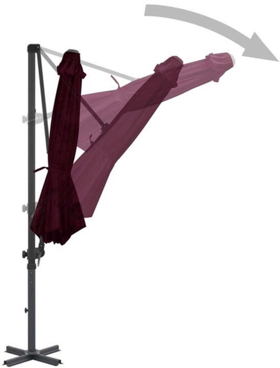 Zweefparasol - Hangparasol - Tuinparasol - Kantelbare Parasol - Balkonparasol - Aluminium Frame - 300 cm Diameter - UV-Bescherming - Robuust & Modern Design (9113760914140)
