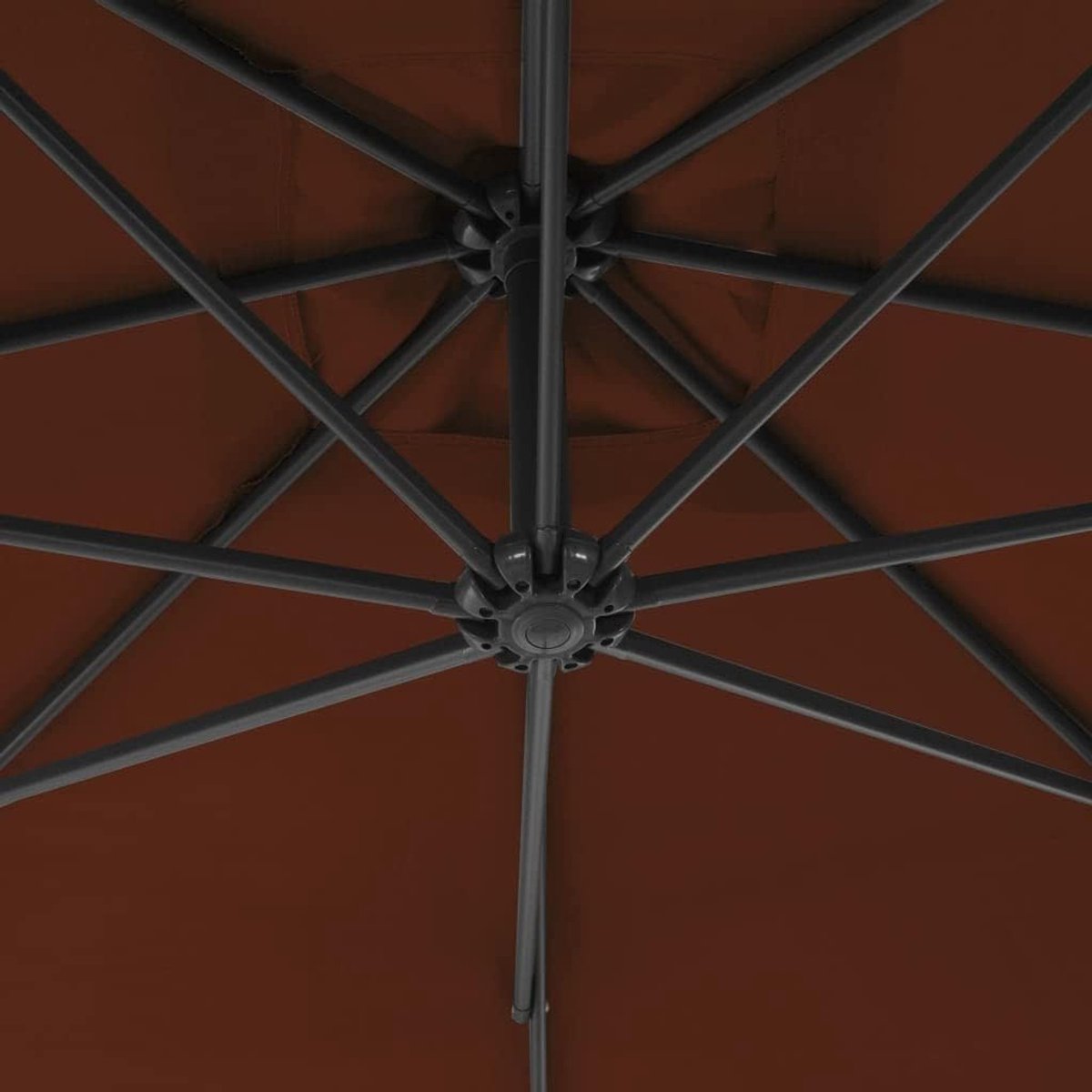 Zweefparasol - Terrasparasol Buiten - Zon Bescherming - Stalen Mast Zwengel - 250x250 cm - Terracotta (9101166815253)
