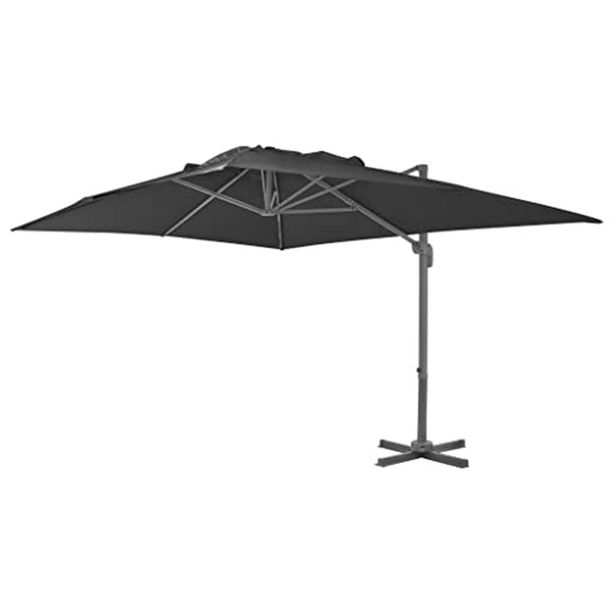 Zweefparasol - Terrasparasol Tuinparasol - Schaduw Creëren - Verstelbare Hoek 360 Graden - 300 cm - Zwart (9101303288957)