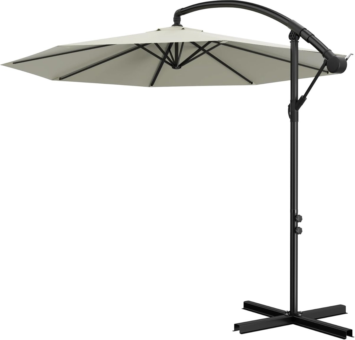 Zweefparasol Tuinparasol - Balkon Parasol - Schaduw Creëren - 360 Graden Draaibaar - 300 cm Diameter - Beige (9101174128819)