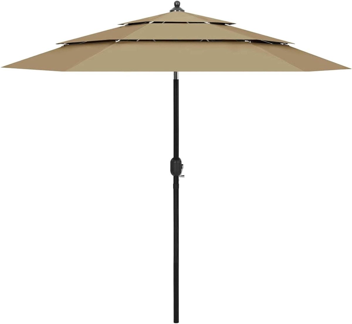 Zweefparasol - Tuinparasol Marktparasol - Terras Beschutting - 3-Laags UV-Bestendig - 250 cm Diameter - Taupe (9101468109852)