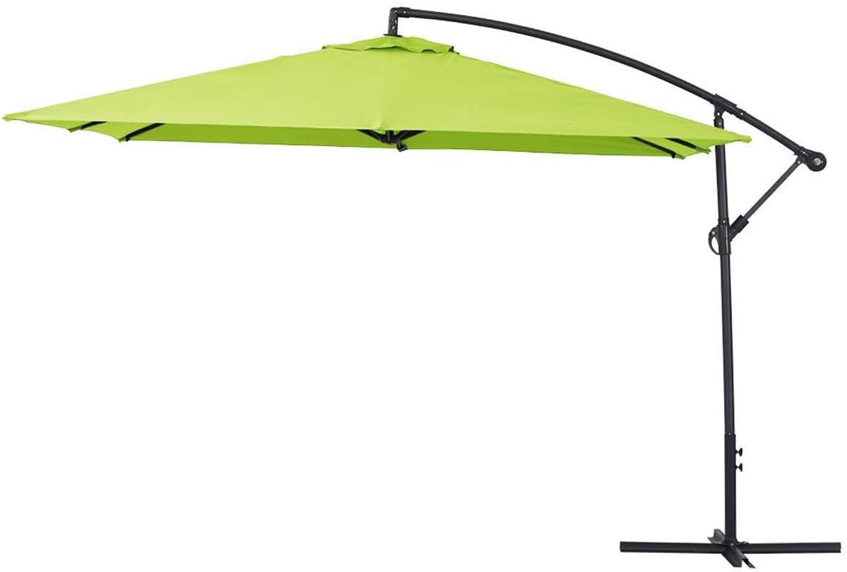 Zweefparasol Vierkant - Tuin Schaduw - Terras Ontspannen - Corrosiebestendig Aluminium - 3 x 3 Meter - Groen (9101301602205)