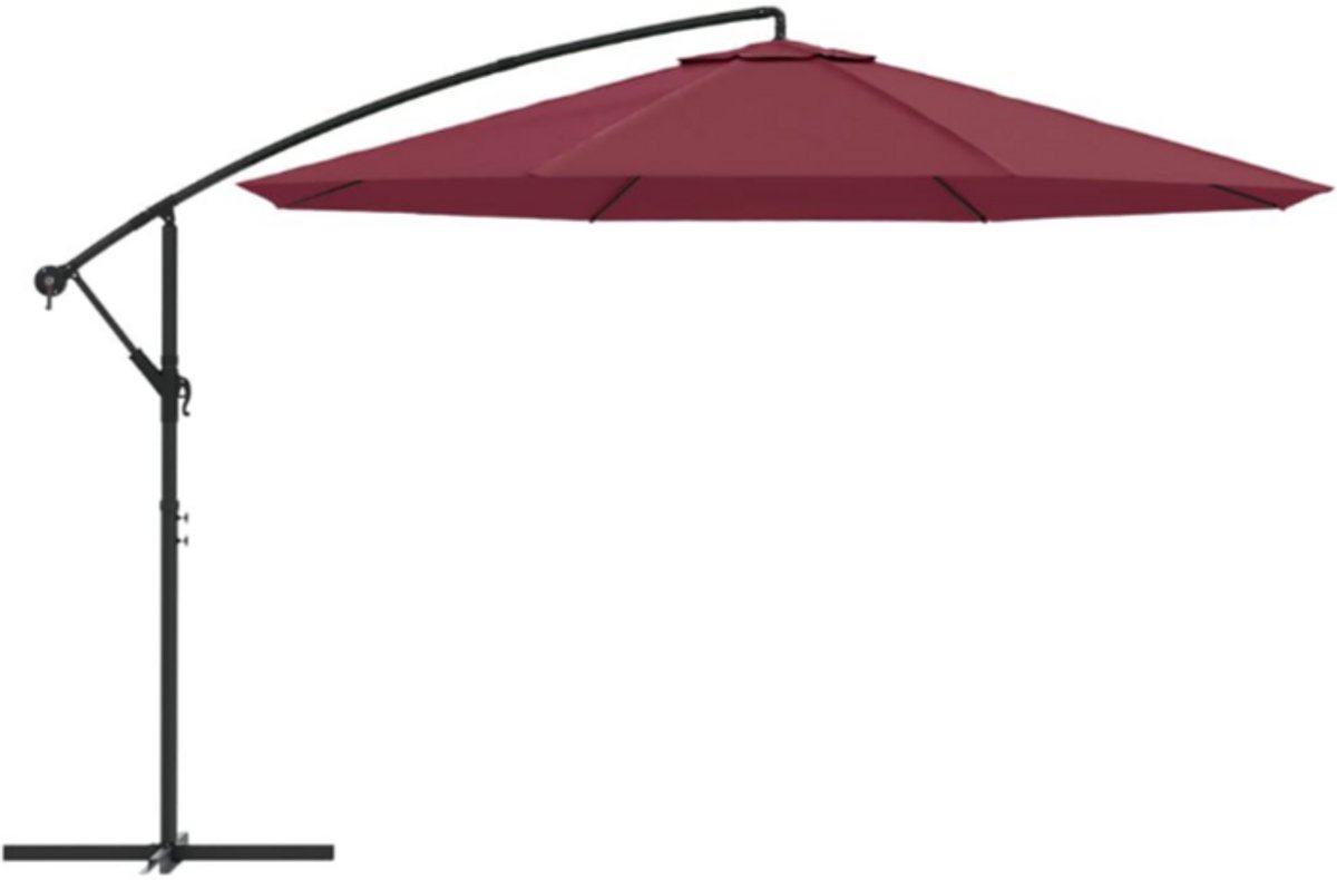 Zweefparasol met aluminium paal 350 cm bordeauxrood (6152316230214)