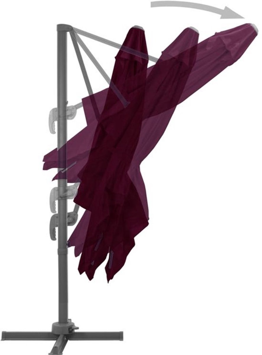 Zwevende Parasol - Hangende Parasol - Zweefparasol - Balkon Parasol - Aluminium Frame - 360 Graden Draaibaar - UV-Bescherming (9113762342712)