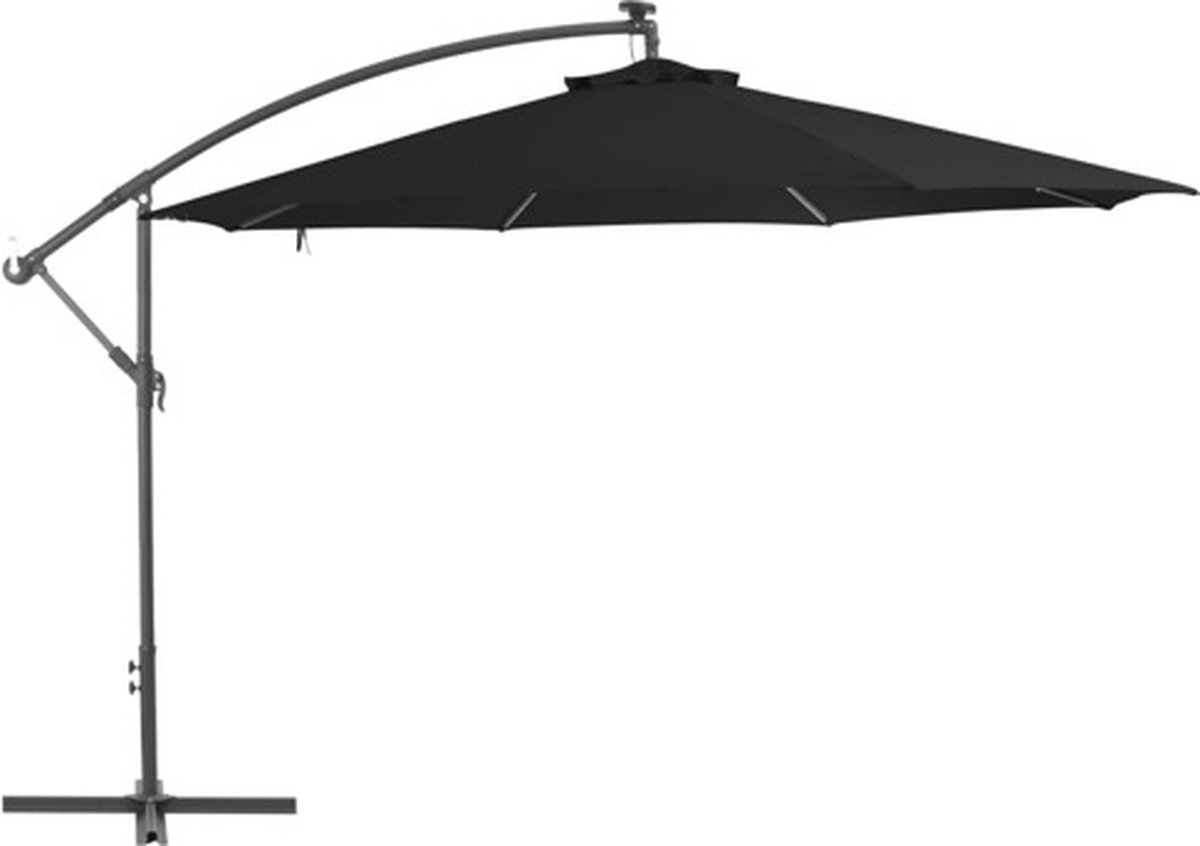 vidaXL - Zweefparasol - met - aluminium - paal - 350 - cm - zwart (8719883744575)