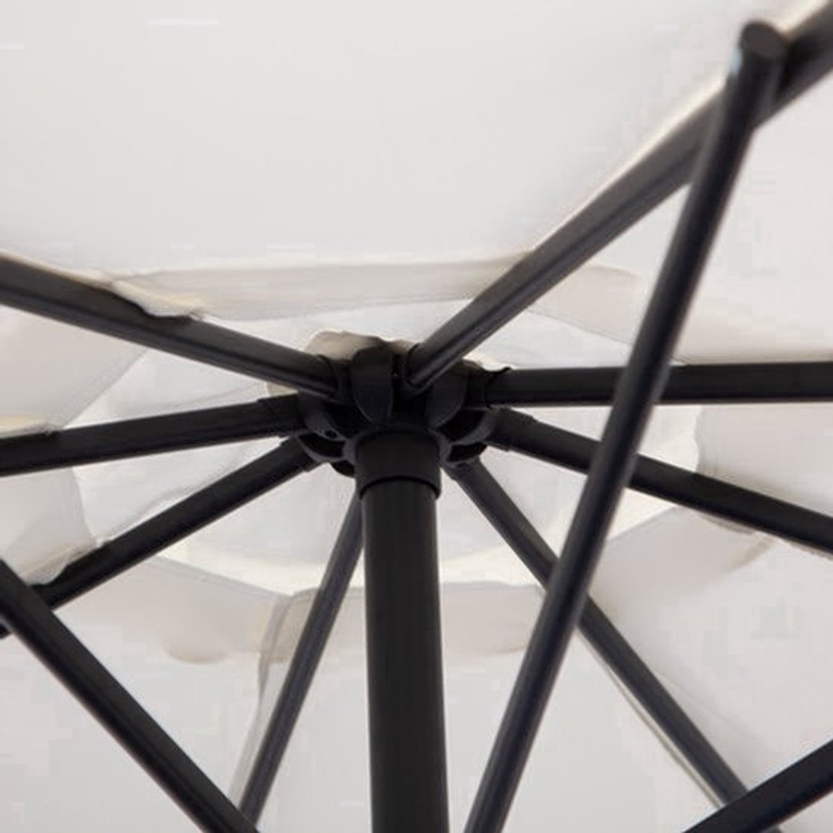 Knikparasol - Zonnescherm - Terrasparasol - Zweefparasol - Buitenparasol - Crèmekleur - Weerbestendig Stalen Frame - 3x3 Meter Schaduw (9113769160630)