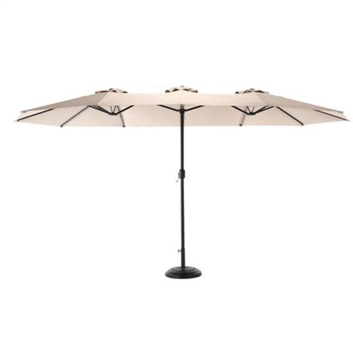 Parasol - Tuinparasol - Balkonparasol - Zweefparasol - Stokparasol - 4,51 Meter Rechthoekig - Kantelbaar en Draaibaar - Zwaar Aluminium Frame - Windbestendig - Beige Reversibel (9113766652848)