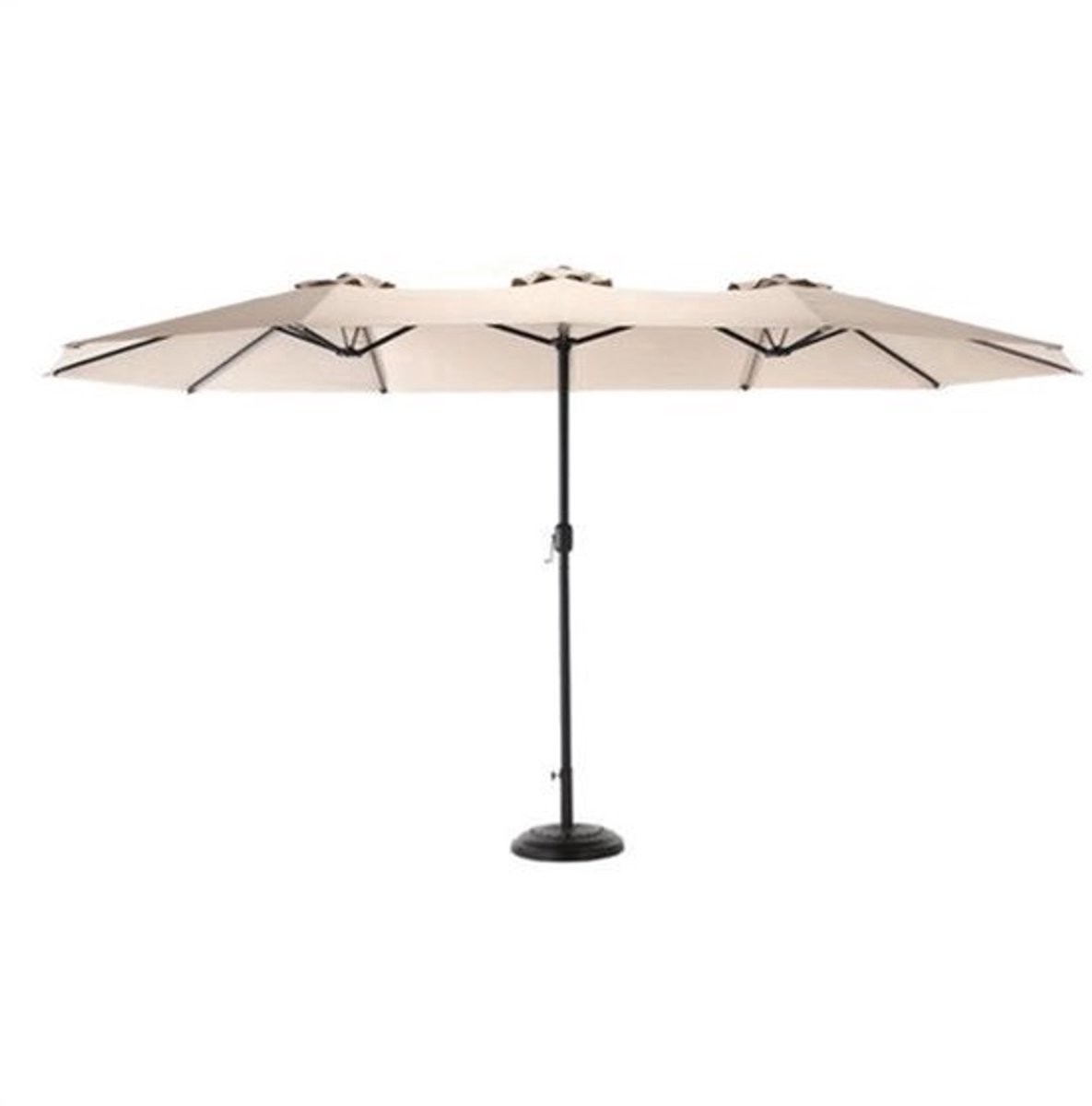 Parasol - Tuinparasol - Balkonparasol - Zweefparasol - Stokparasol - 4,51 Meter Rechthoekig - Kantelbaar en Draaibaar - Zwaar Aluminium Frame - Windbestendig - Beige Reversibel (9113767899075)