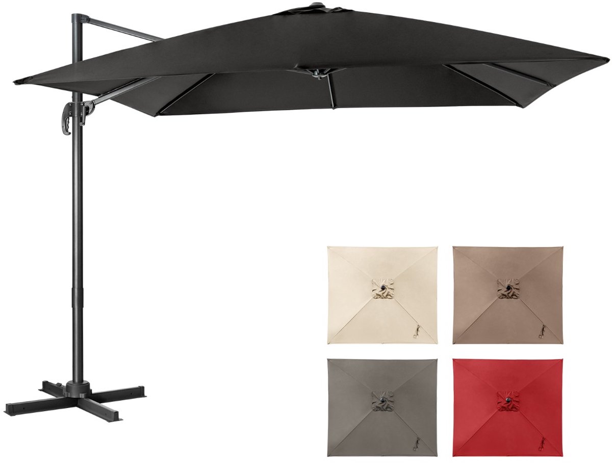 SureDeal® - Parasol - Zweefparasol - Zwengel Tuinparasol Kantelbaar - Terras Café - 300x300x273 cm - Donkerbruin (6156545277293)