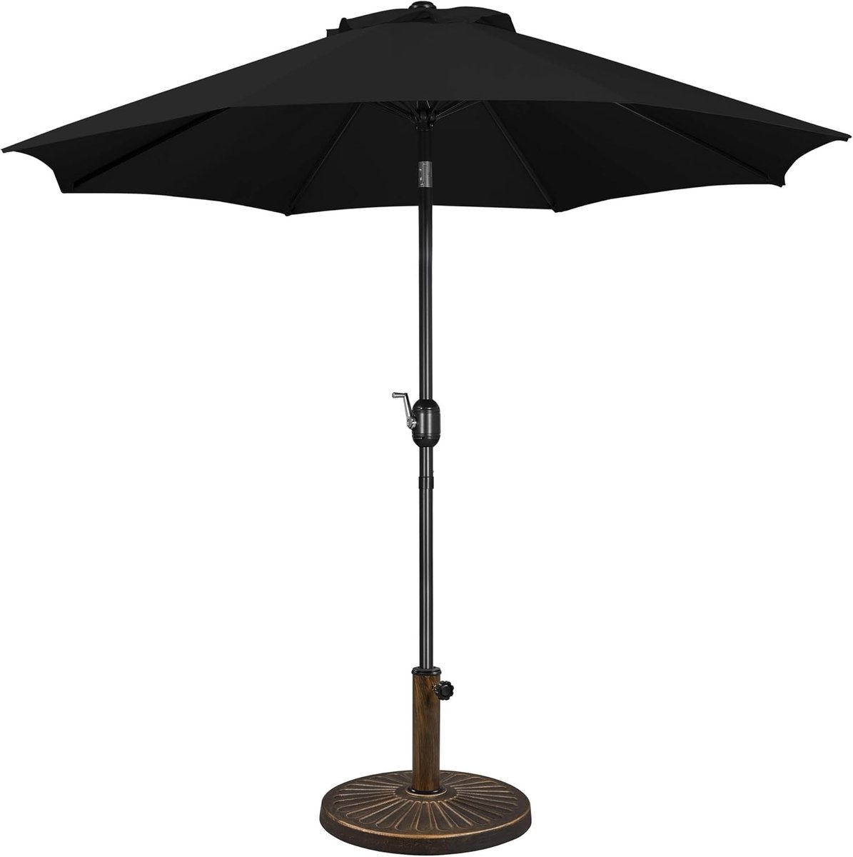 Tuinparasol 270 cm Kantelbaar - Parasol met Zwengel en UV-Bescherming - Waterafstotend Polyester - 8 Metalen Baleinen - Ø38 mm Mast - Voor Tuin, Terras, Balkon, Horeca - Stokparasol Buitenparasol (9101159338370)