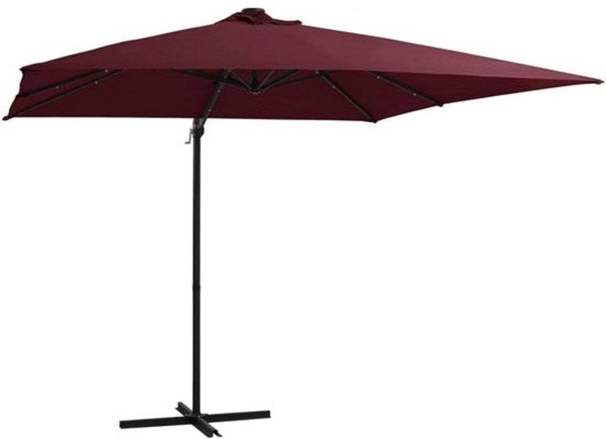 Zweefparasol 250x250 cm met LED Verlichting en Voet (6156234469466)
