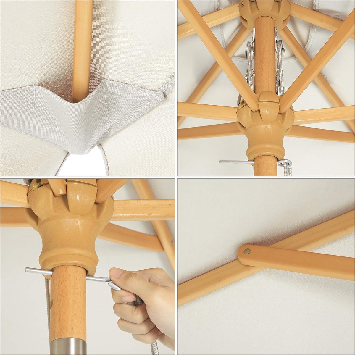 Zweefparasol Depauwonen LED 300 cm - Aluminium Balkon & Tuin Parasol, Ronde Cantilever Parasol met Zonnepaneel, UV50+ Bescherming, Waterafstotend, 360° Draaibaar, Verstelbare Hellingshoek, Buitenpa... (9507796339563)
